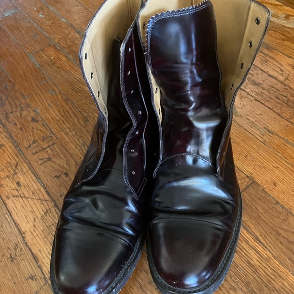 Marc Jacobs Burgundy Perforated Leather Boots - Picture 2 of 8